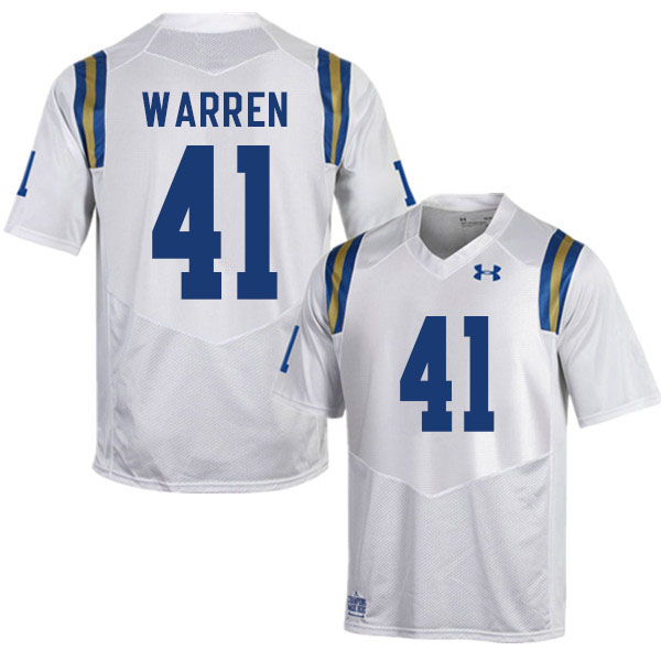 Men #41 Jelani Warren UCLA Bruins College Football Jerseys Sale-White